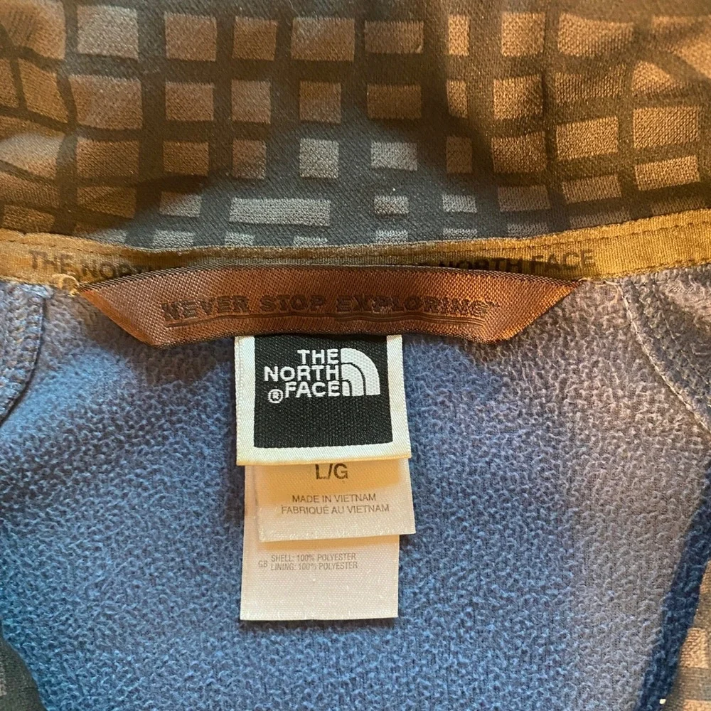 The North Face Mens Blue Full Zip Fleece Jacket AXE8 Mock Neck Large S06